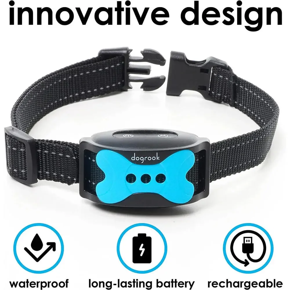 dogrook Rechargeable No‎ Shock Bark Collar with Vibration Modes